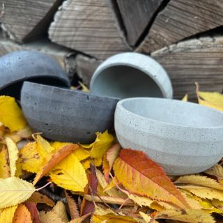 ....vbetonu pod spadaným listím....🥰...#concrete #miska #betonovydesign #darek #vanoce #podzim #barvy #láska